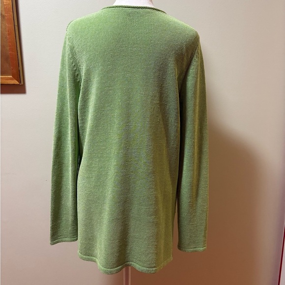J.McLaughlin cotton clean sweater top light green L - Picture 2 of 5